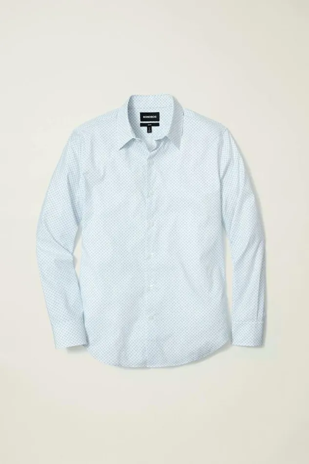 Men Tech Button Down Shirt Blue Prism Geo Bonobos Business Casual Shirts