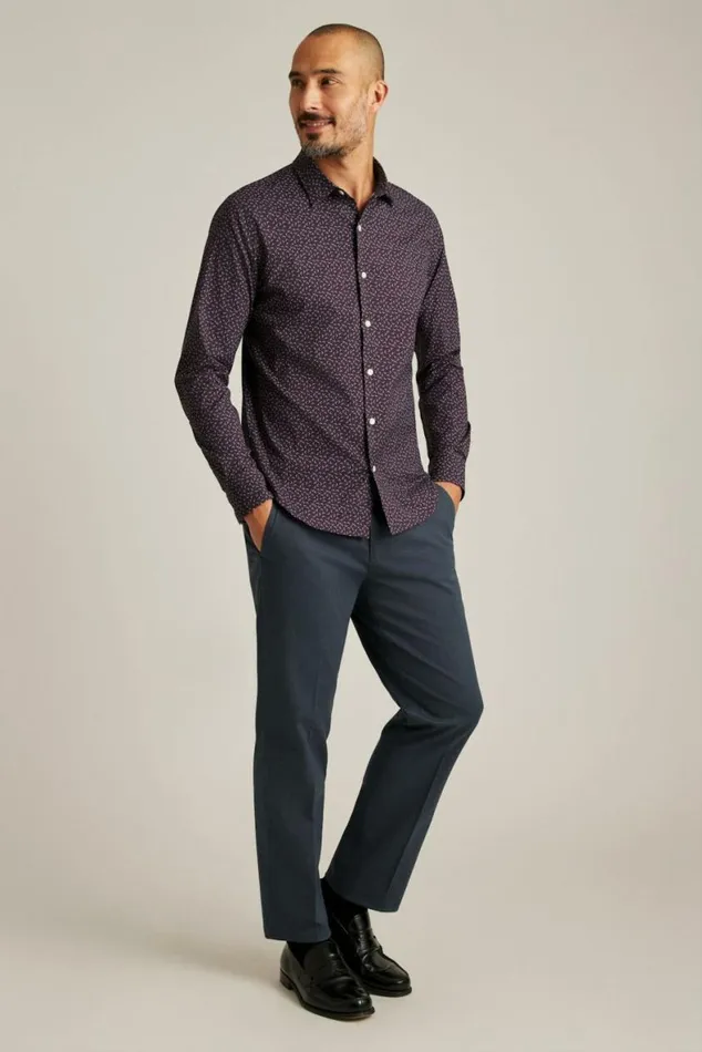 Men Tech Button Down Shirt Burgundy Lake Geo Bonobos Business Casual Shirts