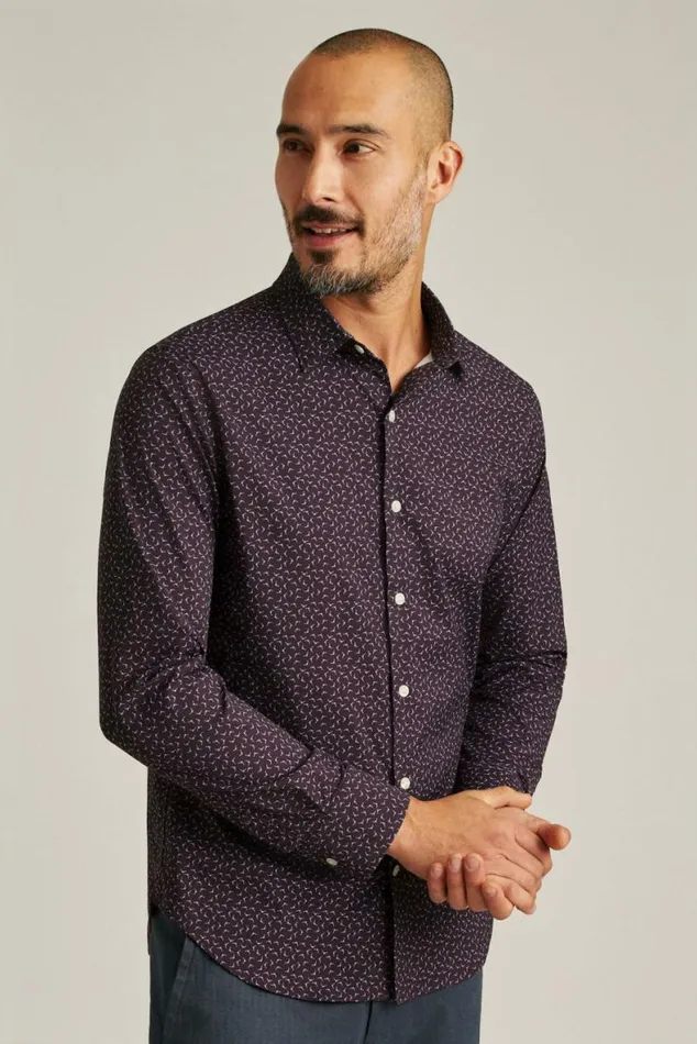 Men Tech Button Down Shirt Burgundy Lake Geo Bonobos Business Casual Shirts