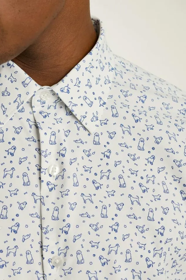 Men Tech Button Down Shirt Good Boy Convention White Bonobos Casual Shirts