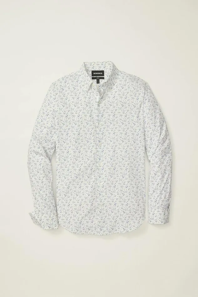 Men Tech Button Down Shirt Good Boy Convention White Bonobos Casual Shirts