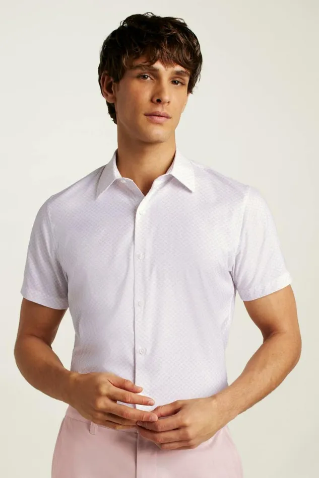 Men Tech Short Sleeve Shirt Lilac Gomez Geo Bonobos Short Sleeve Shirts