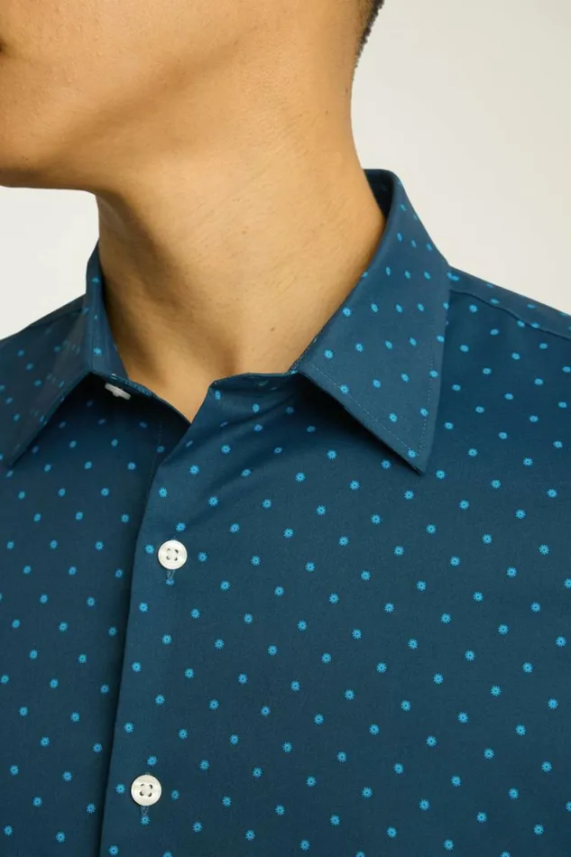 Men Tech Short Sleeve Shirt Navy Burst Geo Bonobos Short Sleeve Shirts