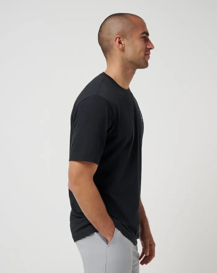Men Tees TravisMathew LOS ANGELES DODGERS SUNSET SLAM 20 TEE Black