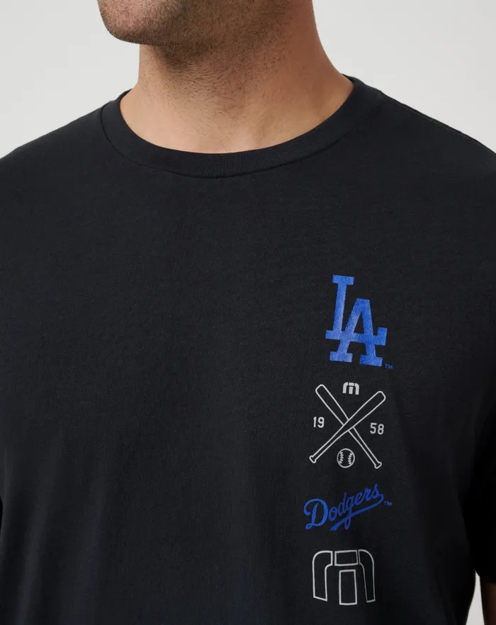 Men Tees TravisMathew LOS ANGELES DODGERS SUNSET SLAM 20 TEE Black