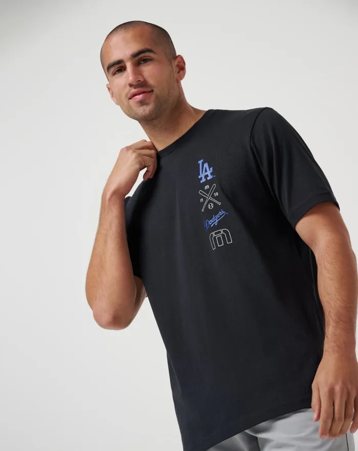 Men Tees TravisMathew LOS ANGELES DODGERS SUNSET SLAM 20 TEE Black