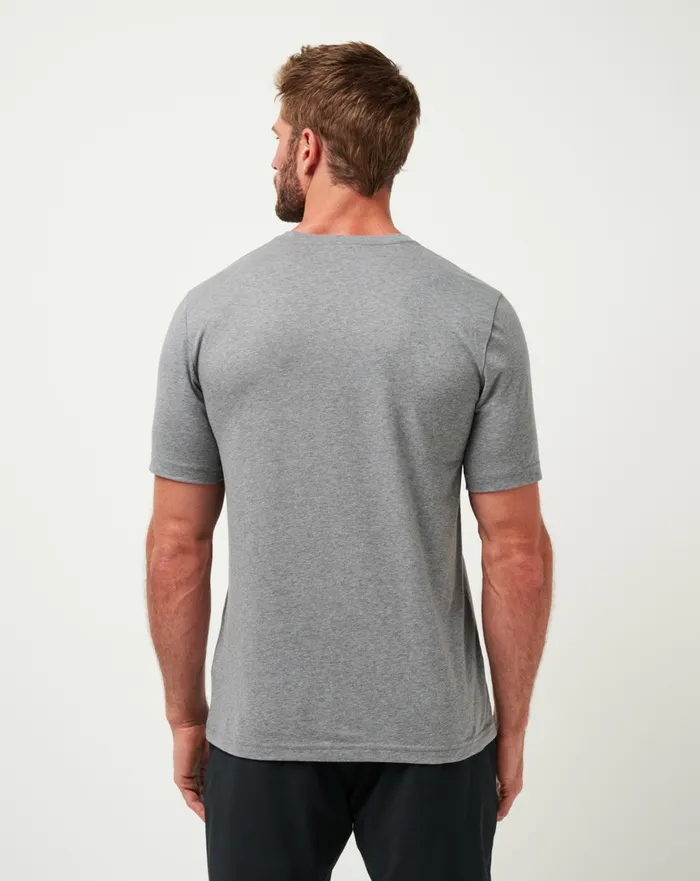 Men Tees TravisMathew NEW YORK YANKEES STRIKE ONE TEE Heather Grey