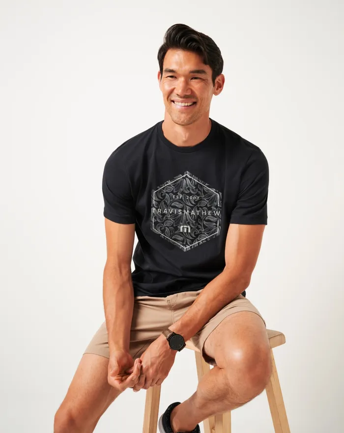 Men Tees TravisMathew OFF PEAK TEE Black