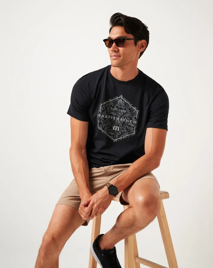 Men Tees TravisMathew OFF PEAK TEE Black
