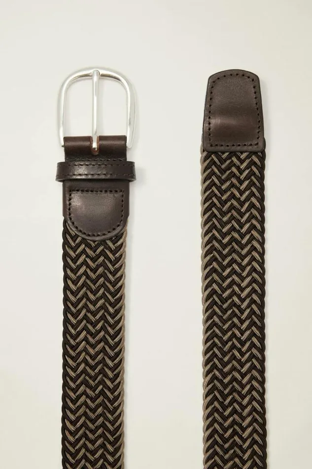 Men The Clubhouse Stretch Belt Brown Multi Bonobos Golf Belts Hats and Accessories
