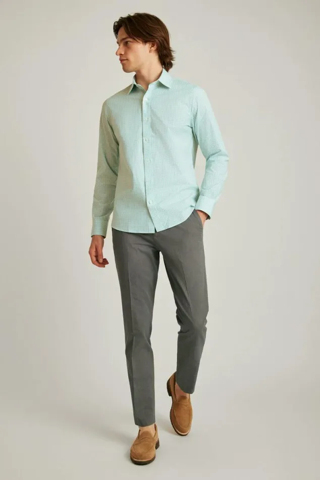Men The Desk To Dinner Shirt Aqua Mini Windowpane Bonobos Business Casual Shirts