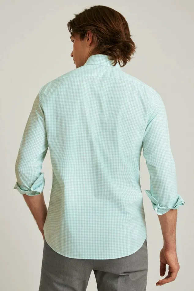 Men The Desk To Dinner Shirt Aqua Mini Windowpane Bonobos Business Casual Shirts