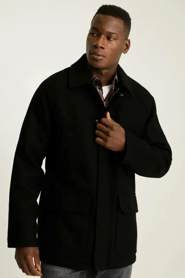 Men The Italian Wool Field Jacket Black Bonobos Jackets and Coats