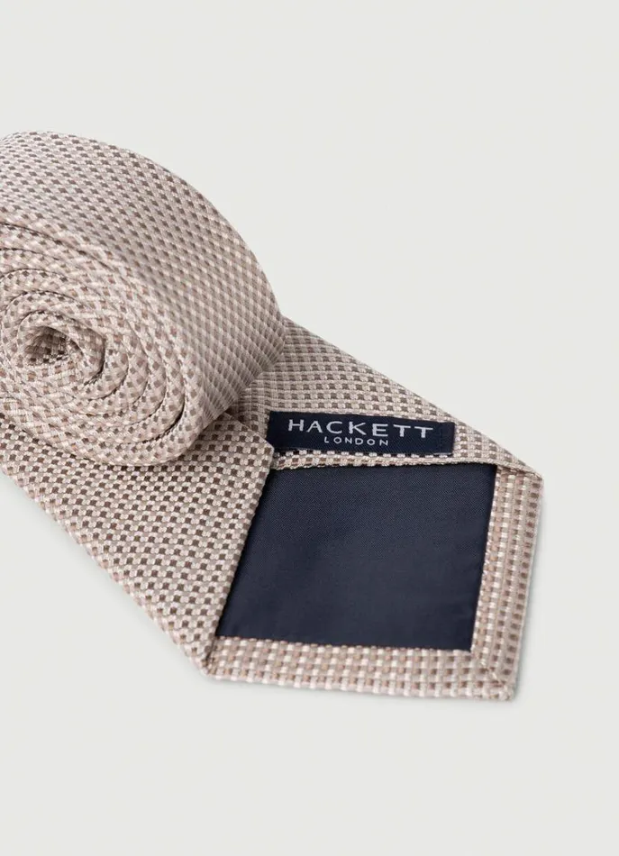 Men Ties and Pocket Squares Hackett London Check Silk Tie Toffee Brown