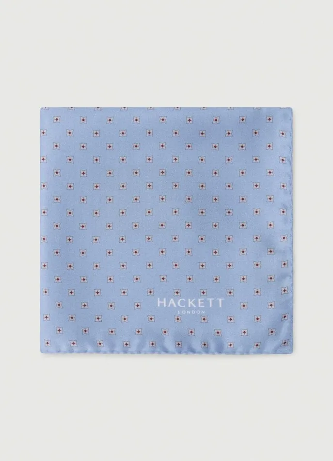 Men Ties and Pocket Squares Hackett London Silk Floral Handkerchief Skygrey