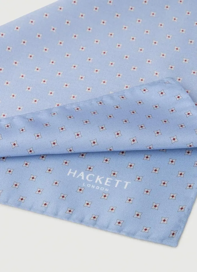 Men Ties and Pocket Squares Hackett London Silk Floral Handkerchief Skygrey