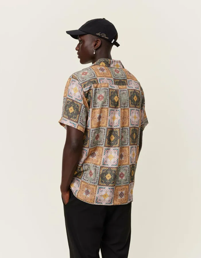 Men Tiles AOP SS Shirt 8211 Multicolor Les Deux ShirtsOvershirts