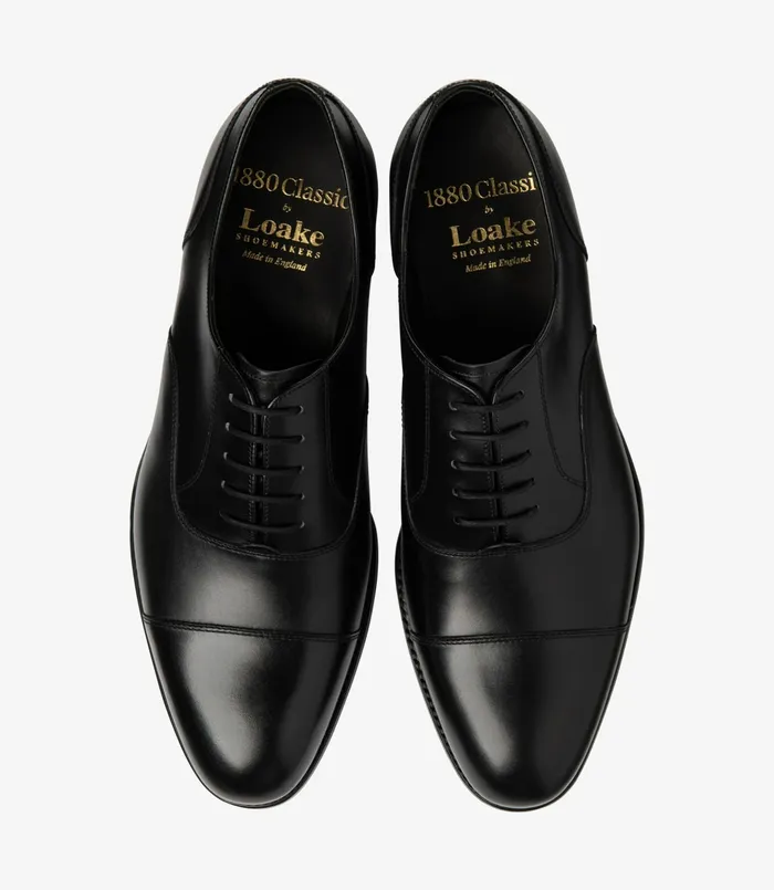 Men Toe Caps Loake Stonegate Carbon Black