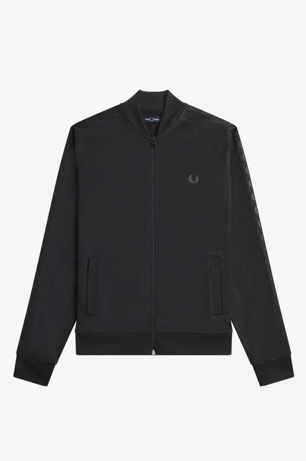 Men Tonal Tape Track Jacket Black Fred Perry Track Jackets