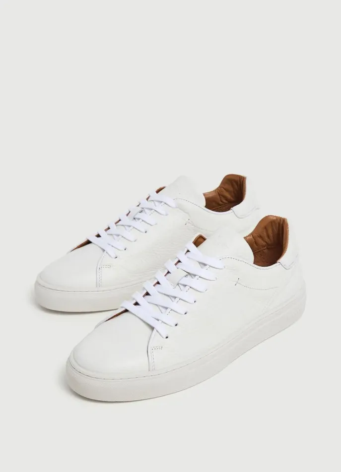 Men Trainers Hackett London Classic Leather Trainers White