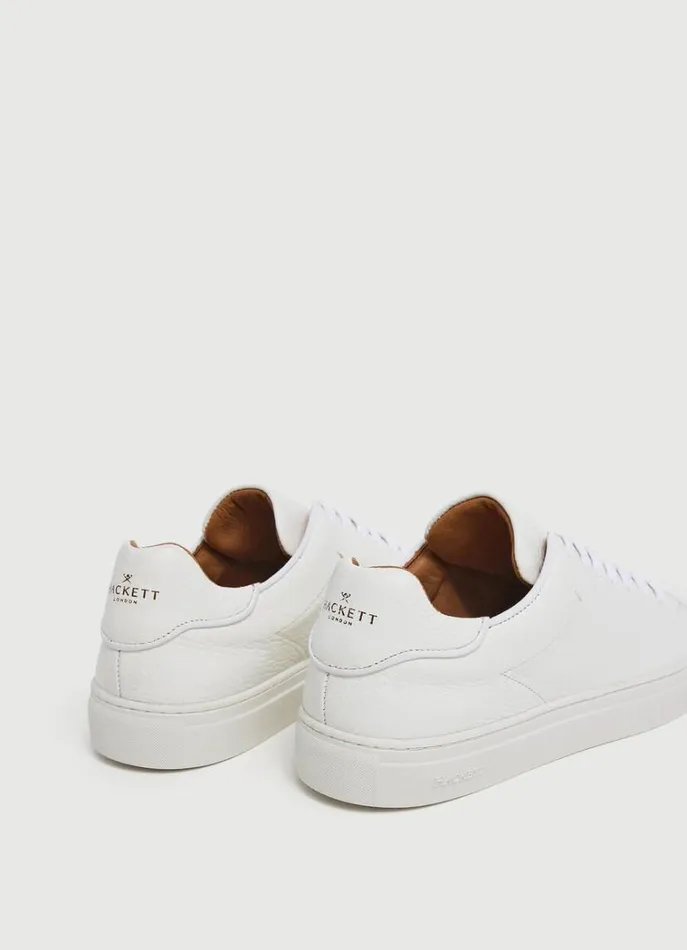 Men Trainers Hackett London Classic Leather Trainers White
