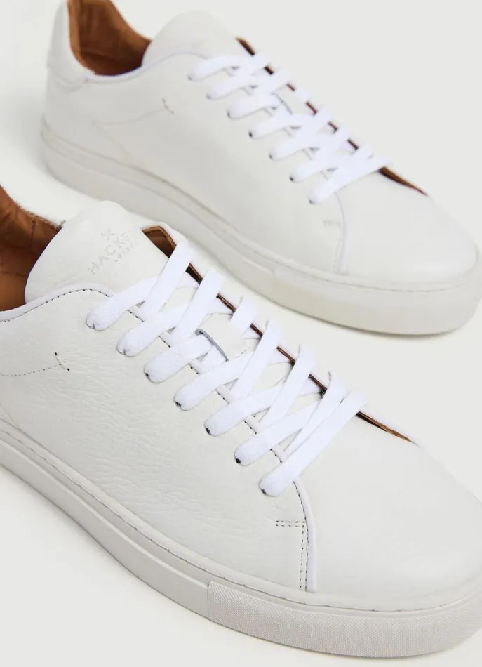 Men Trainers Hackett London Classic Leather Trainers White