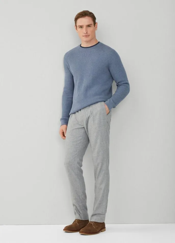 Men Trousers and Chinos Hackett London Relaxed Fit Wool And Cashmere Joggers Light Grey