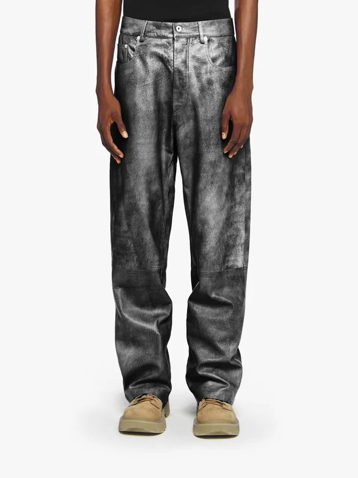 Men Trousers and Shorts JW Anderson STRAIGHT LEG LEATHER TROUSERS Grey Men Trousers and Shorts JW Anderson STRAIGHT LEG LEATHER TROUSERS Grey