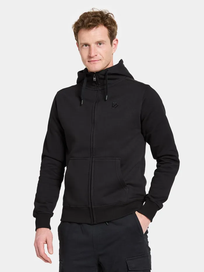 Men Ven FullZip Black Didriksons Hoodies and Sweatshirts