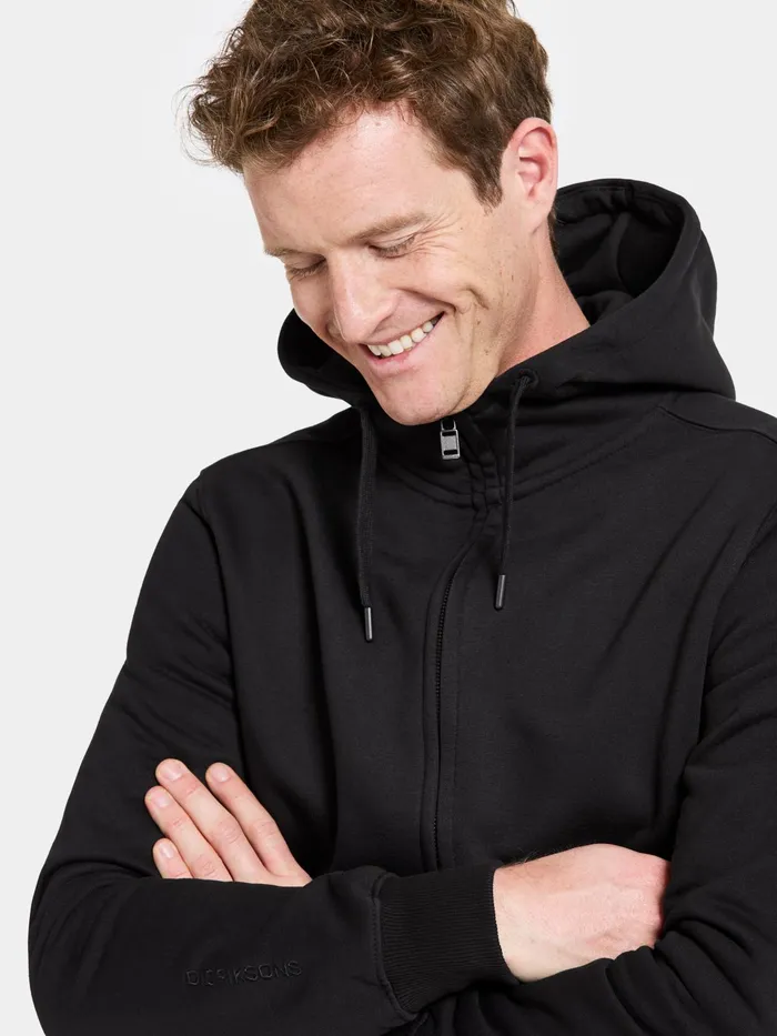 Men Ven FullZip Black Didriksons Hoodies and Sweatshirts