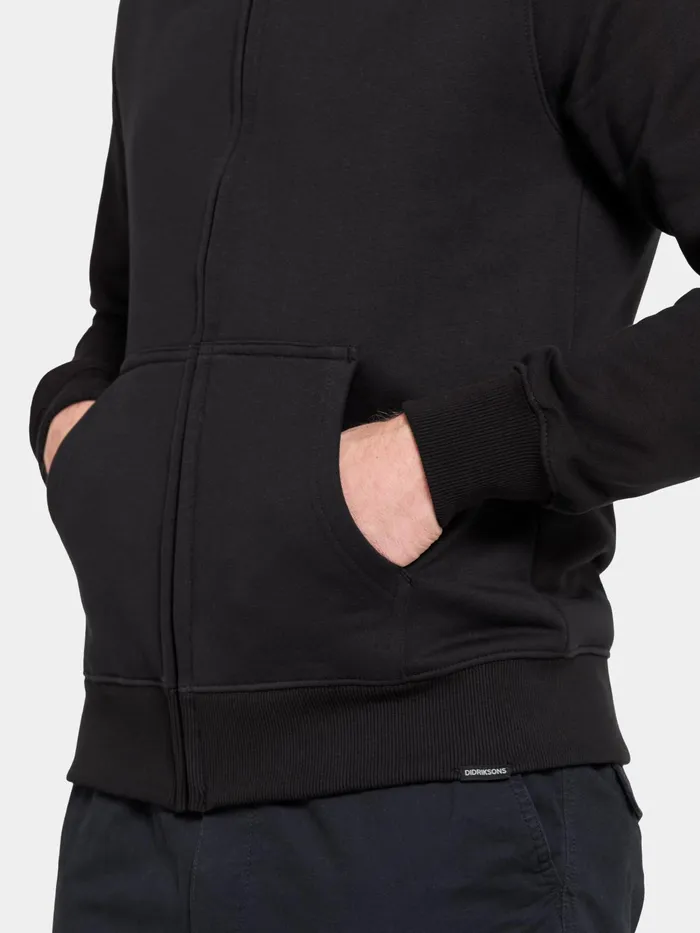Men Ven FullZip Black Didriksons Hoodies and Sweatshirts