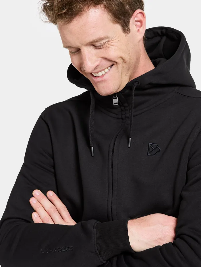 Men Ven FullZip Black Didriksons Hoodies and Sweatshirts