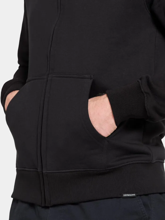 Men Ven FullZip Black Didriksons Hoodies and Sweatshirts