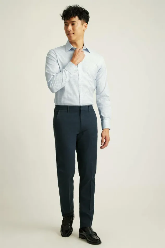 Men Weekday Warrior Dress Shirt Blue And Grey Plaid Bonobos Business Casual Shirts