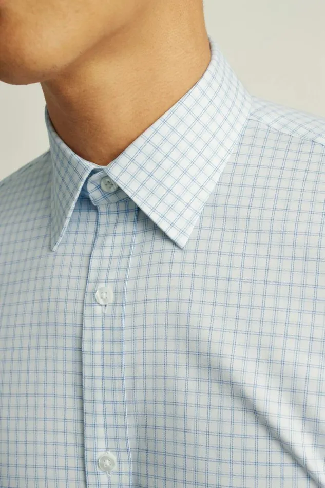 Men Weekday Warrior Dress Shirt Blue And Grey Plaid Bonobos Business Casual Shirts