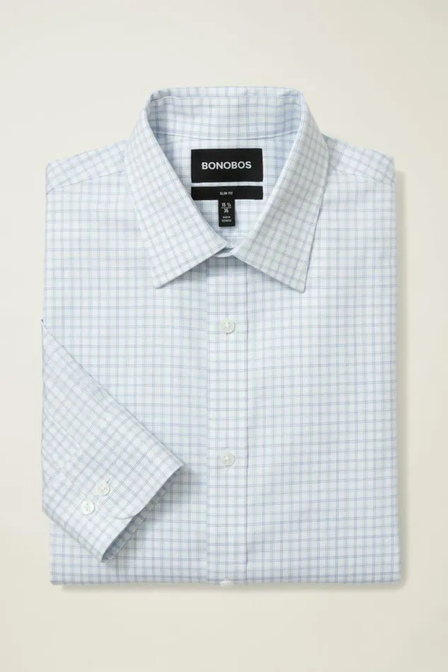 Men Weekday Warrior Dress Shirt Blue And Grey Plaid Bonobos Business Casual Shirts
