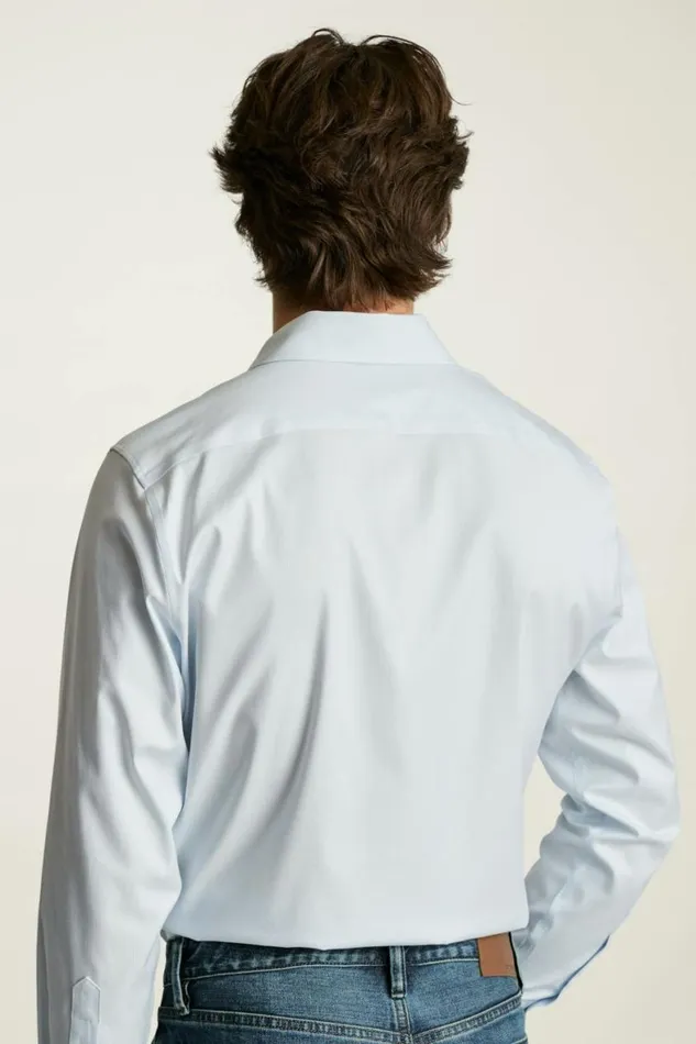 Men Weekday Warrior Dress Shirt Blue White Micro Stripe Bonobos Business Casual Shirts