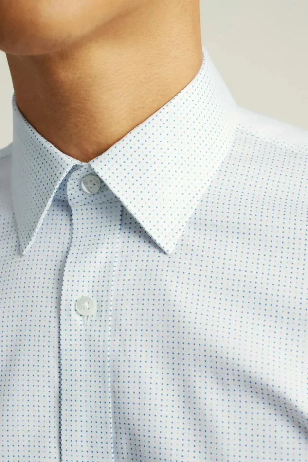 Men Weekday Warrior Dress Shirt Lake Blues Dot Bonobos Business Casual Shirts