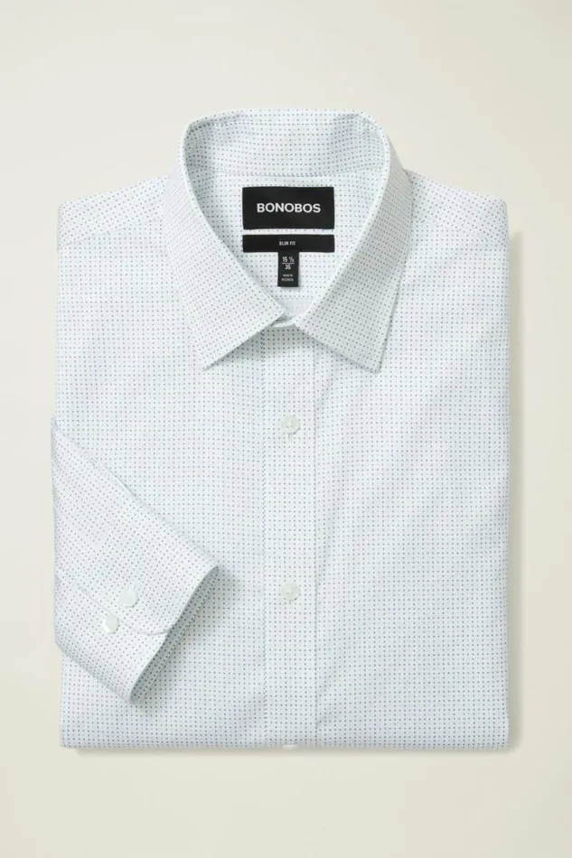 Men Weekday Warrior Dress Shirt Lake Blues Dot Bonobos Business Casual Shirts