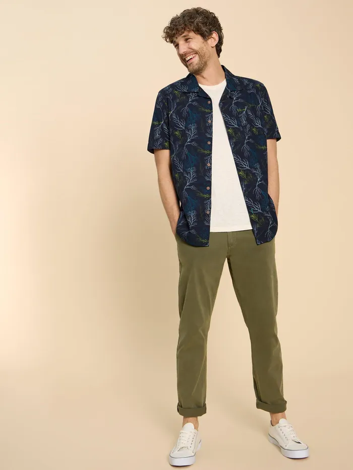 Men White Stuff Clothing Crab Printed SS Shirt