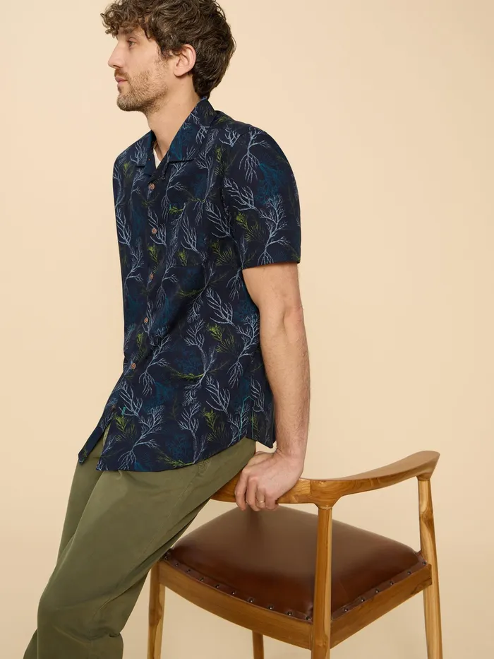 Men White Stuff Clothing Crab Printed SS Shirt Men White Stuff Clothing Crab Printed SS Shirt