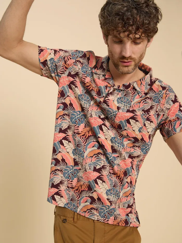 Men White Stuff Clothing Floral Printed Polo