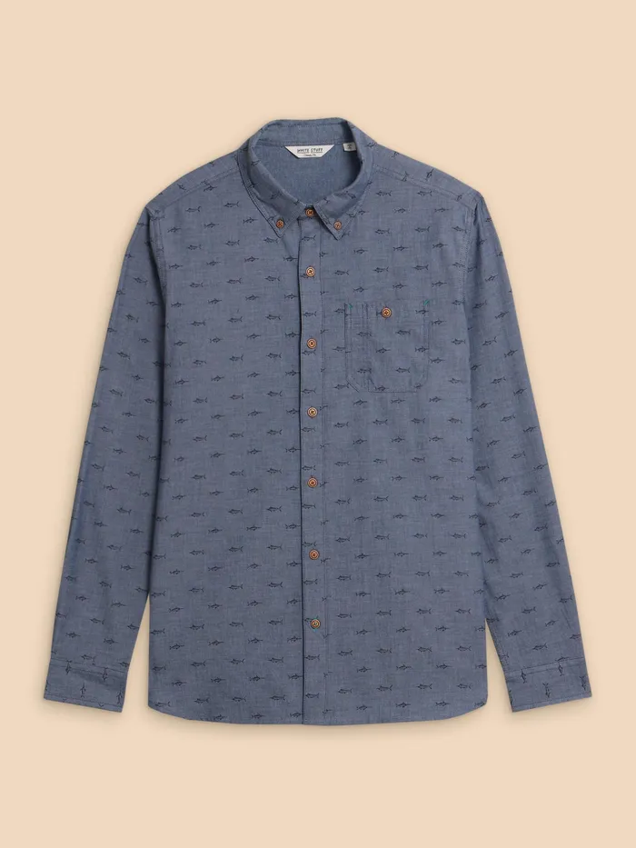Men White Stuff Clothing Swordfish Printed Shirt Men White Stuff Clothing Swordfish Printed Shirt