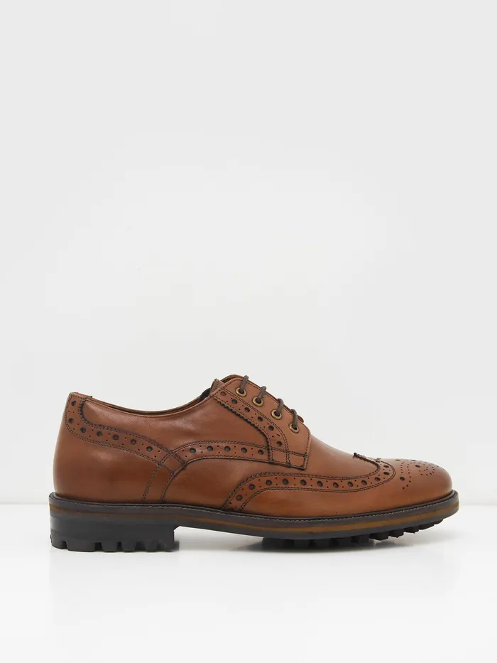 Men White Stuff Footwear Arlo Brogue Leather Shoe
