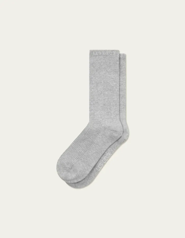 Men Wilfred Socks 8211 2Pack 8211 Light Grey MelangeWhite Les Deux Underwear