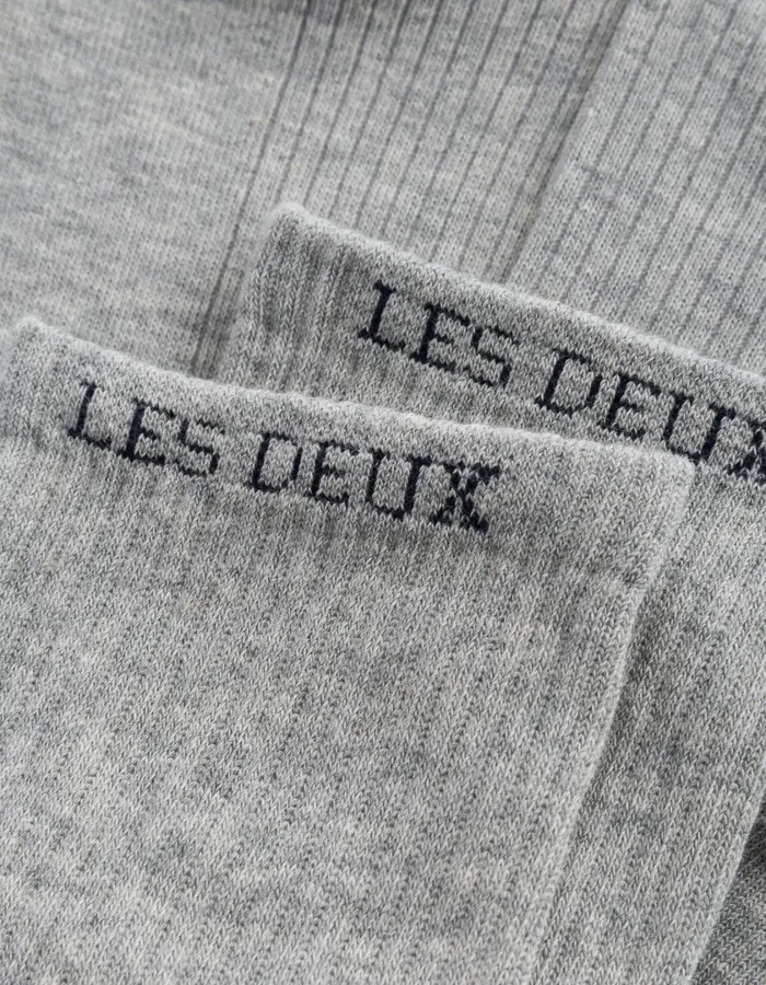 Men Wilfred Socks 8211 2Pack 8211 Light Grey MelangeWhite Les Deux Underwear