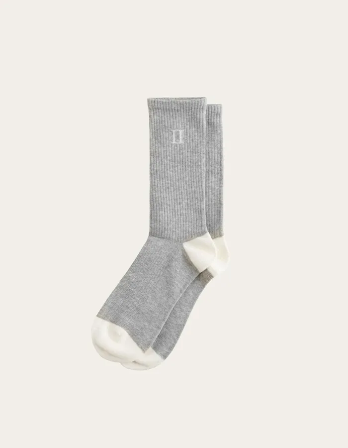 Men William 2Pack Socks 8211 Light Grey MelangeWhite Les Deux Underwear