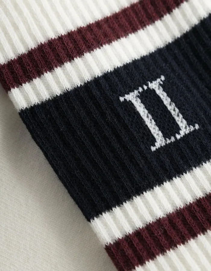 Men William Stripe 2Pack Socks 8211 Off WhiteDark Navy Les Deux Underwear Men William Stripe 2Pack Socks 8211 Off WhiteDark Navy Les Deux Underwear