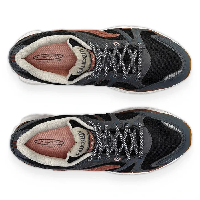 MenWomen Saucony ProGrid Triumph 4 Secure Grey Brown Lifestyle