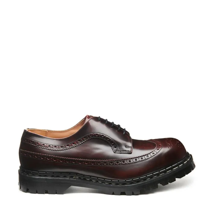 MenWomen Solovair Steel Toe Shoes Burgundy RubOff Steel Toe American Brogue
